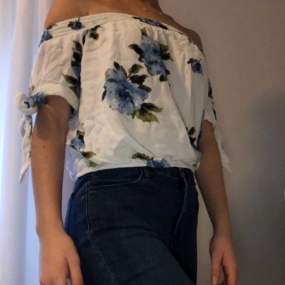 Kendall and Kylie off the shoulder floral top